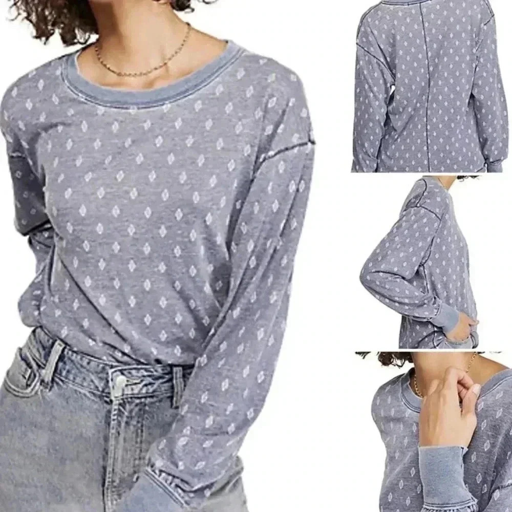 We The Free NWT Arielle Tee Indigo Combo Sz XS - Picture 2 of 4